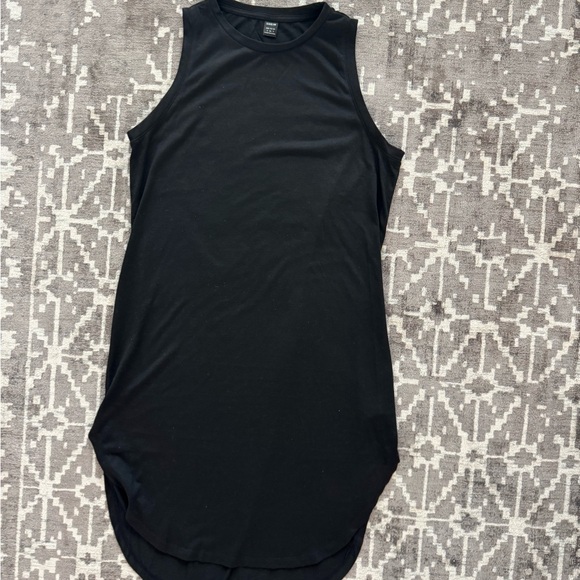 SHEIN Classic Black Sleeveless Dress Curved Hem - Coverup casual sexy - Picture 8 of 10